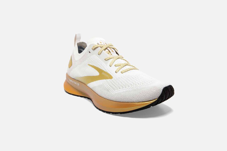 Brooks Levitate 4 Road Löparskor Dam - Vita/Guld - 6305-PZYEM